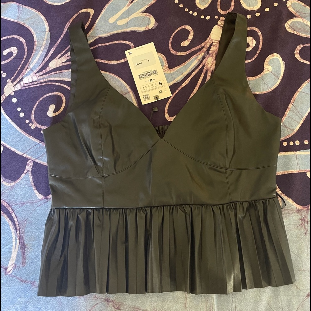 Zara Women’s Black Leather Top